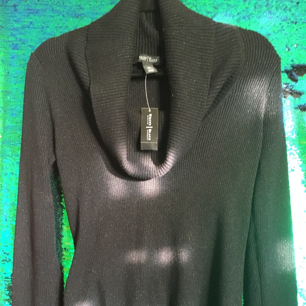 White House|Black Market Black Cowl Neck Sweater